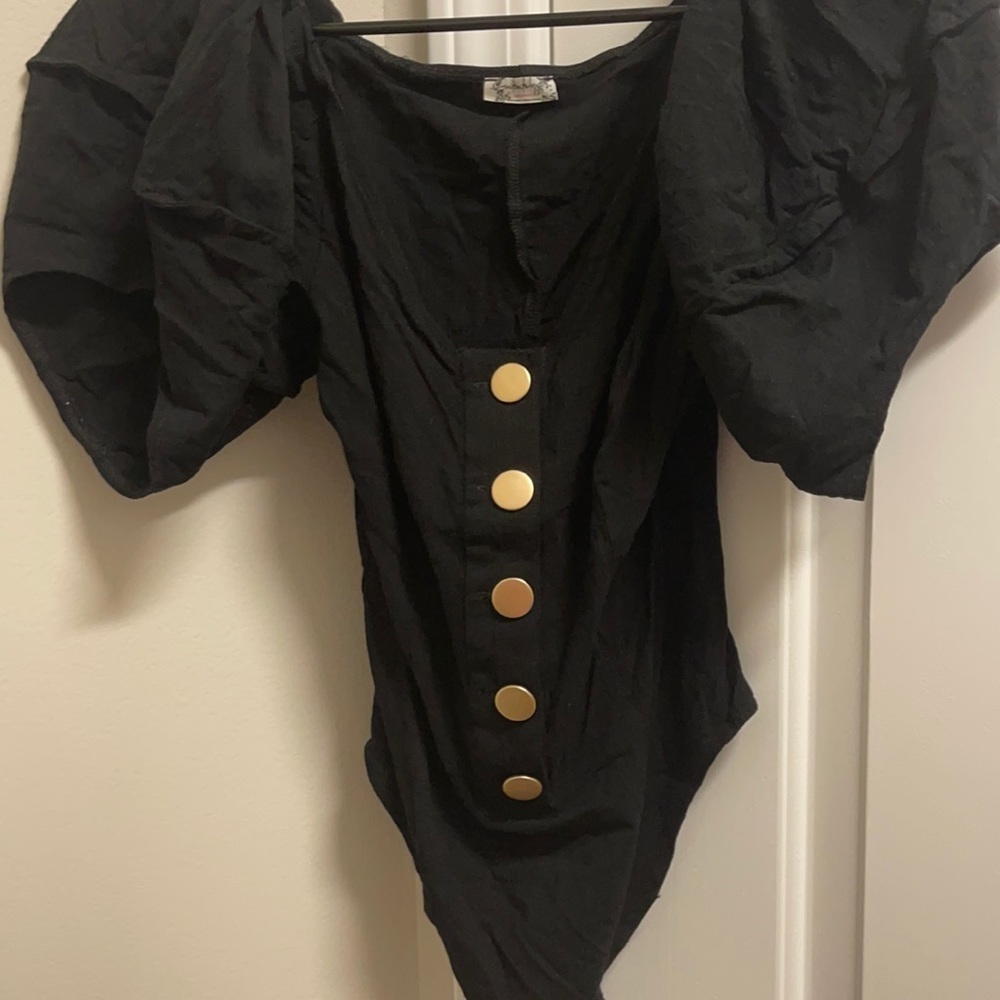 Black button up bodysuit-never worn